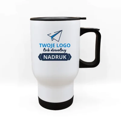 Kubek termiczny 450 ml biały z nadrukiem pełnokolorowym